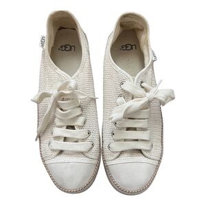 UGG Lace-up Sneakers, Size: 7, Color: Cream/ off white